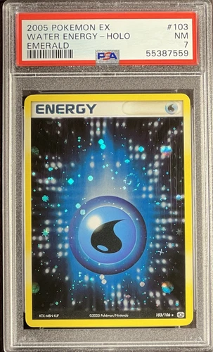 2005 Pokémon EX Emerald 103 Water Energy Holo PSA 7 NM