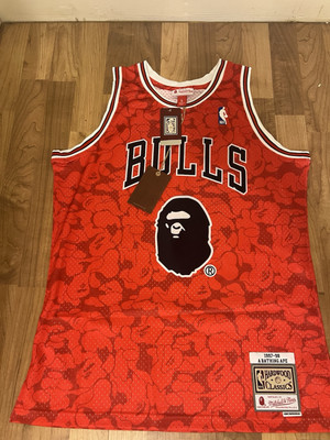 【激レア】A BATHING APE✕‬Chicago Bulls ユニフォーム BAPE x Mitchell & Ness Bulls ABC Basketball Swingman Jersey Red