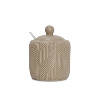 Zuckerdose Mit LöFfel Keramik Beige Modern ZuckerbehäLter Maestro MR-20004-09