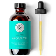 Argan Oil for Skin and Face - 4 fl oz Cold Pressed, Light, Non-Greasy, Nouris...