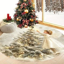JIT850gm velvet Christmas Angel Snowflake pattern floor mat, thickened and wear-