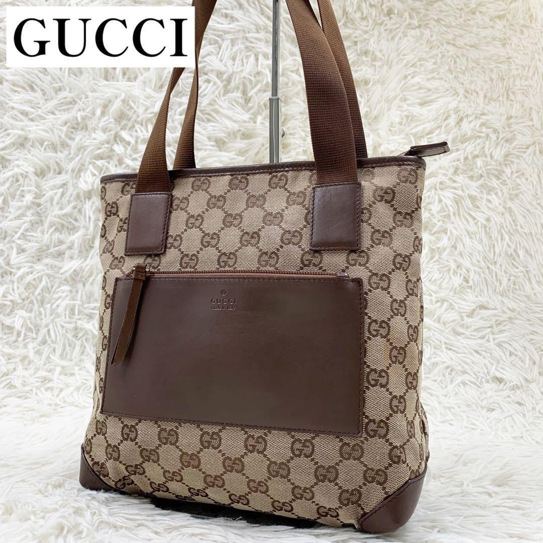 Gucci GG Canvas Brown Tote Bag Authentic Japanese Import