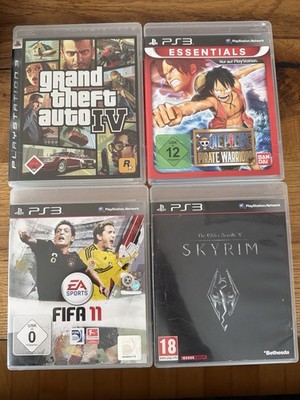 PS3 Spiele Bundle GTA IV Skyrim One Piece Pirate Warriors FIFA 11