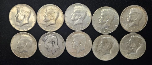 40 percent silver Kennedy half dollars lot of 10