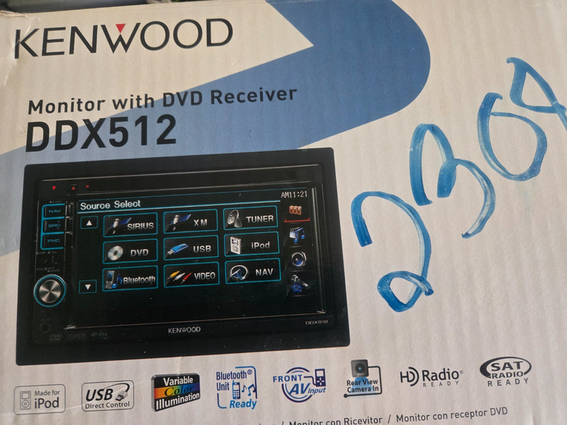 Kenwood DDX512 DVD Receiver Touchscreen HD Radio with RDS, GPS