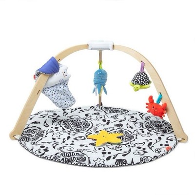Melissa & Doug Ocean Easy Fold Wooden Play Gym For Infants Reversible Mat