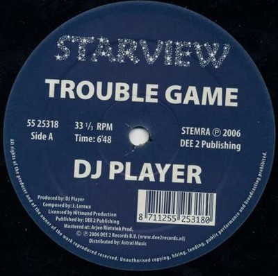 DJ Player - Trouble Game / Sensation 12'' Vinyl Electronic House, Electro 57460