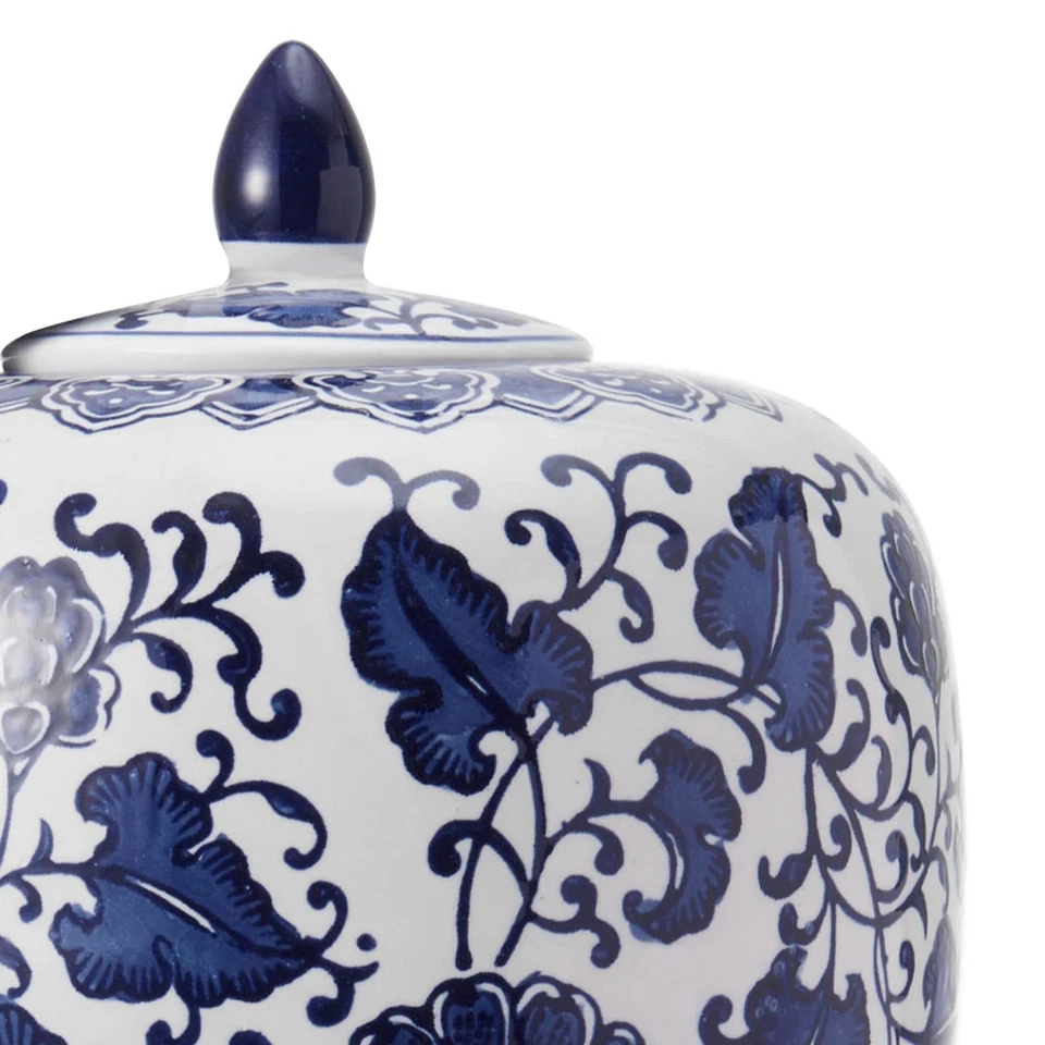 Mikasa Inch Blue and White Floral Ceramic Canister with Lid 5248977 - Image 4 of 4