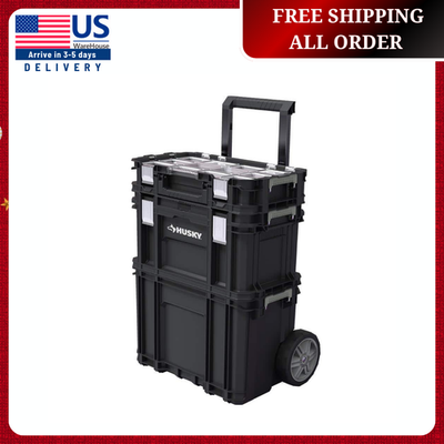 #ad 22 in. Husky Portable Rolling Tool Box on Wheels Cart Part Organizer Storage Bin $119.58