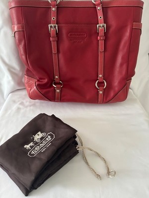 Red - Coach Legacy Gallery East/West Tote with silk cover bag, nearly new