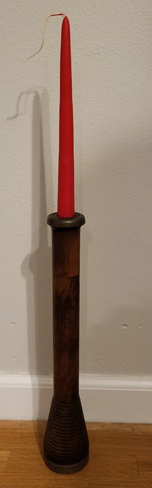 2 -  Antique Wood Metal Textile Industrial Beehive Candle Spool Bobbin Spindles - Image 3 of 4