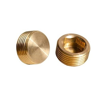  Brass Fitting 1'' Brass Hex Plug Pipe Fitting, Internal Hex Thread 1'' NPT（2Pcs)
