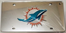 Miami Dolphins NFL WinCraft Silver Laser Tag License Plate