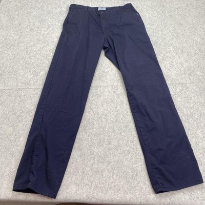 Tyndale Pants Mens 34x34 (32x33) Navy Blue Flame Resistant FR Work Chino USA