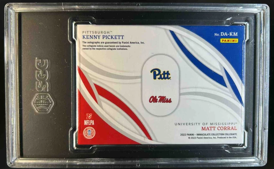 2022 Immaculate Collegiate Kenny Pickett Matt Corral Dual Auto #3/25 SGC 8.5 - Image 2 of 2