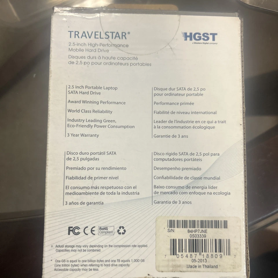 Hitachi Travelstar 7K750 750GB Hard Drive, 7200RPM,16GB Cache - HTS727550A9E364  - Image 2 of 4