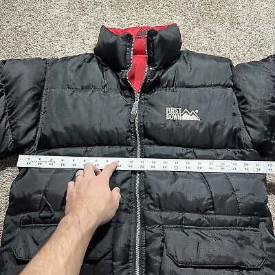 VTG 90's First Down Reversible Duck Down Puffer Jacket Red VTG 90's First Down Reversible Duck Down Puffer Jacket Red