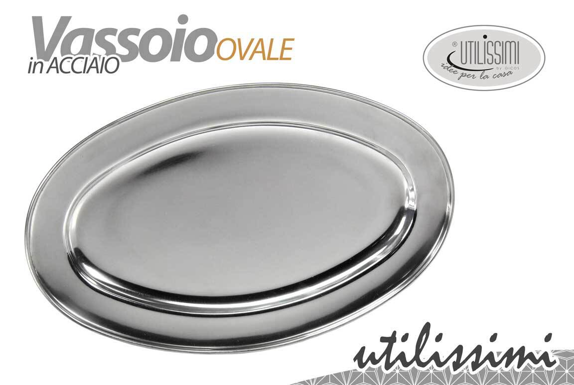 PIATTO VASSOIO OVALE IN ACCIAIO INOX 35 CM UTILISSIMI CUCINA QEP-623967