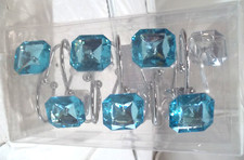 Yapicoco Shower Curtain Hooks Blue for Bathroom Stainless Steel Rust Resistant