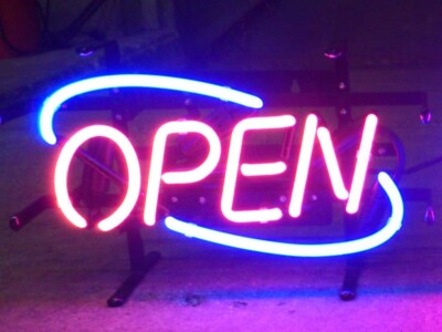 Open Pub Shop 17'' Neon Sign Lamp Light Gift Bar Wall With Dimmer