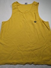 Vintage Speedo Tank Top Shirt Men's XL Yellow Sleeveless Swimming Logo 90s USA