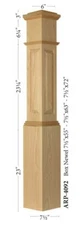 ARP 4092 Large Poplar Amish Made Actual Raised Panel Box Newel Post