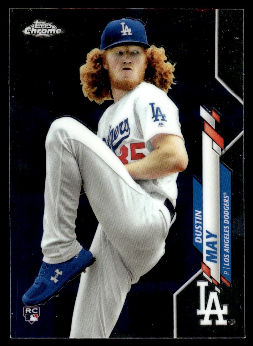 2020 Topps Chrome Dustin May Rookie b Los Angeles Dodgers #176