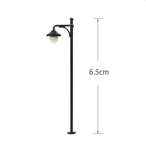 S114# lot de 5 Lampadaires simple HO style ancien , LED CMS blanc chaud - Photo 2/3
