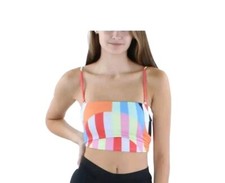 Sanctuary Womens Striped Bandeau Beachwear Bikini Swim top Size Large NWT