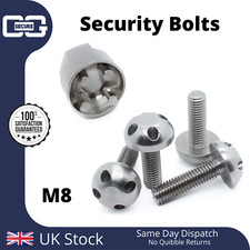 Anti-Theft Security Bolts | Tamperproof | Lock Nut Set - 4 Hole - M8 50mm