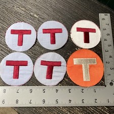 Lot Of 6 Assorted Color Letter T  s Sew On Embroidered Patch AR1b2