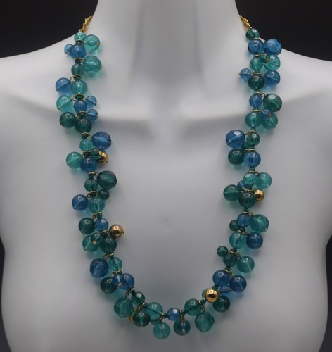 COLLAR KATE SPADE JOYAS BOLAS LUCITE ESTILO RETRO AZUL VERDE - Imagen 3 de 8
