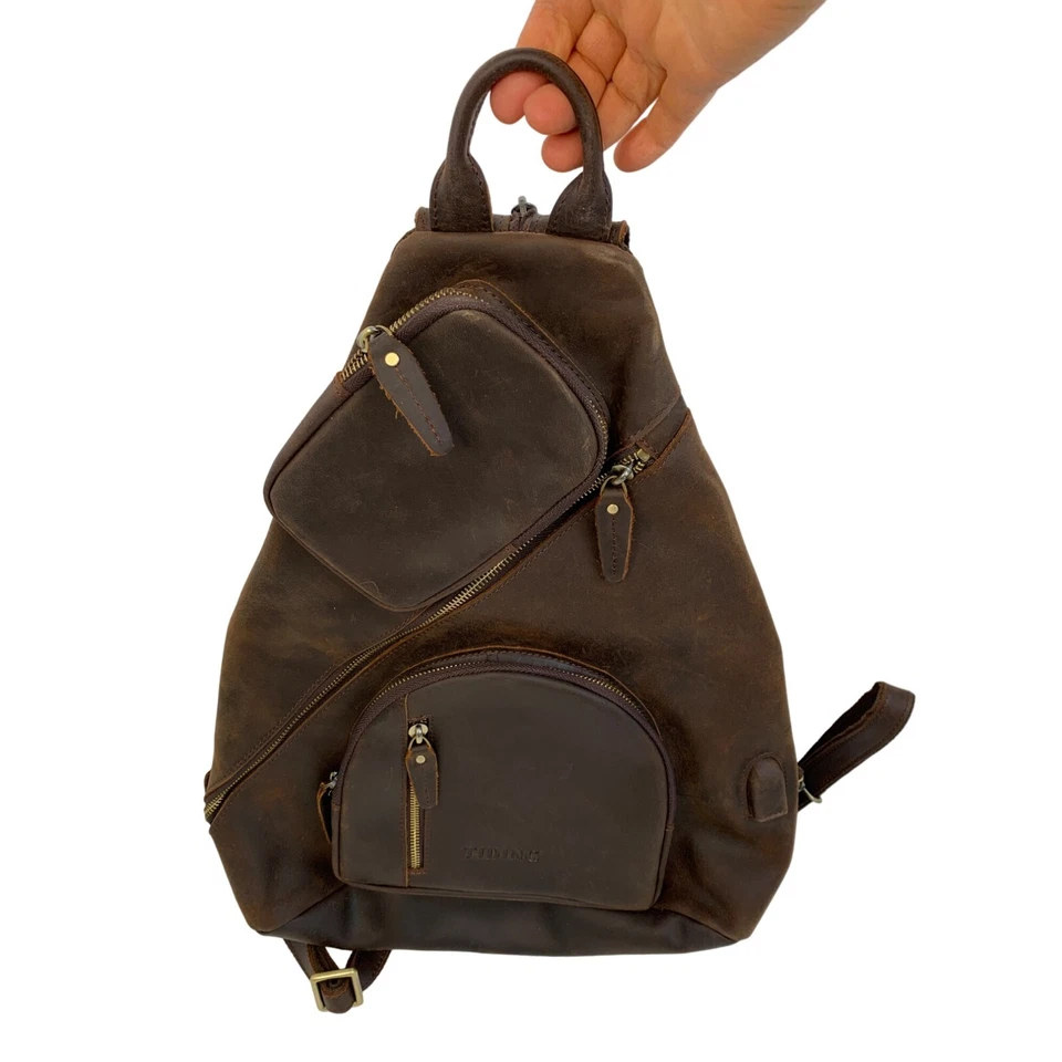 Bolso Bandolera Mensajero Bandolera Hombre 6953 Raro De Colección Tiding Cuero de Vaca Bandolera Foto 2 de 4