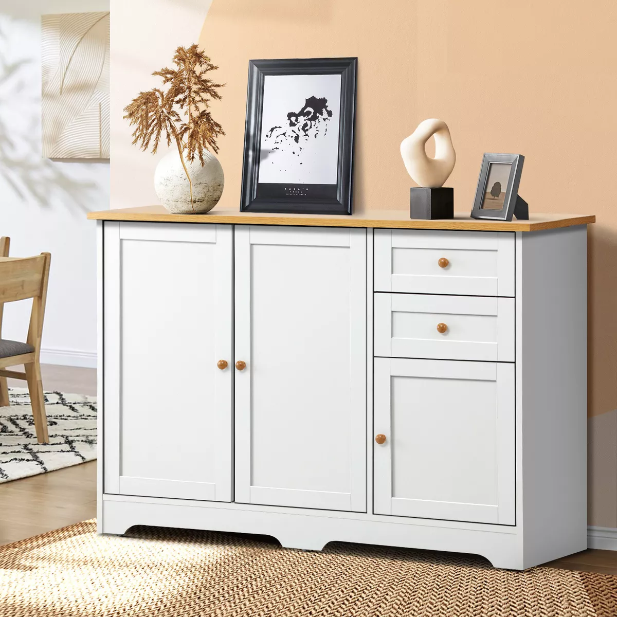 White oak on sale buffet table