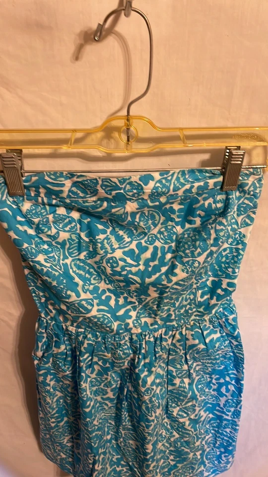 Lilly Pulitzer Blue White Sea Life Motif Dress Girls / Teens Sz XS Dressy - Image 3 of 4
