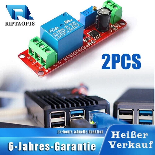 2PCS NE555 DC 12V Delay Relay shield Timer Switch Adjustable Module 0 To 10 S DE