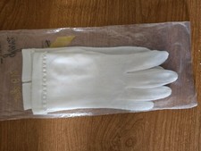 Vintage Fownes Gloves Size A 6-7 White with Crocheted Details New with  Bag