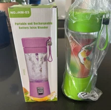 Portable and Rechargeable Battery Juice Blender. NEW. Green