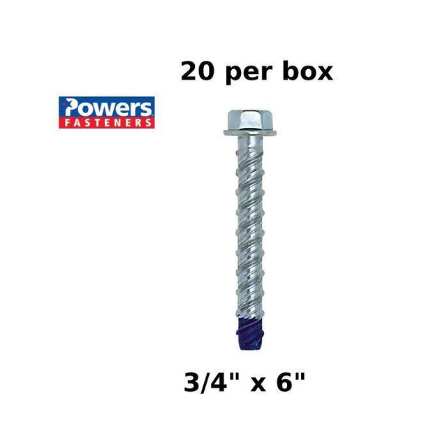 WedgeBolt Anchor 3/4"x6" Powers Blue Tip Zinc Plated 20/Box eBay