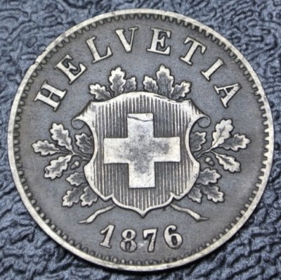 1876 B SWITZERLAND - 10 RAPPEN - .100 SILVER - Helvetia - Nice