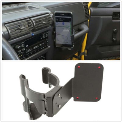 Multi-Function Drink Cup Holder Phone Mount Bracket For Jeep TJ Wrangler 1997-10