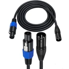 Audio Speakon Male to XLR 3Pin Cable Male Extender Cord Microphone Adapter Plug