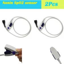 2Pcs Suitable to Nonin Avant SpO2 sensor Adult Finger Clip Pulse Probe 7Pin  1M