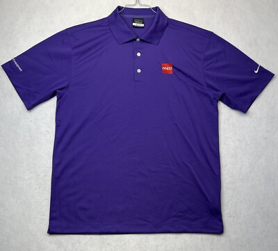 Nike Golf Polo Shirt Men's Size M Purple Short Sleeve Dri Fit