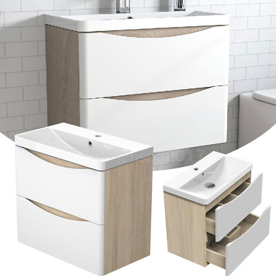 Waschtisch mit Unterschrank Badmöbel Waschbecken Schubladenkommode Badschrank DE