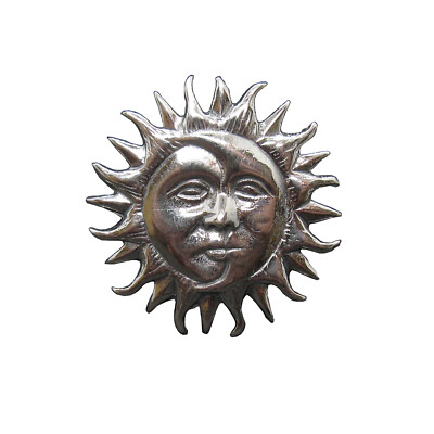 Echt Sterling Silber Ring Sonne und Mond massiv gepunzt 925 größenverstellbar