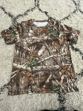Realtree Edge Hunting Shirt Size XL Brown 3D Camouflage Crew Neck Short Sleeve