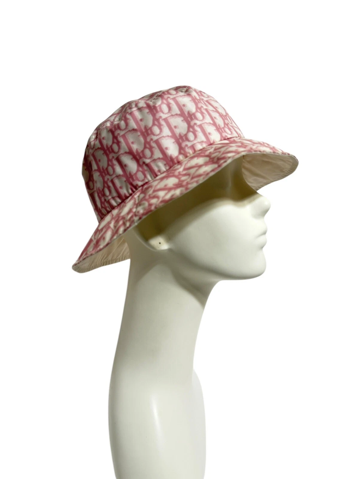 Chapeau seau trotteur rose vintage Christian Dior par John Galliano 58