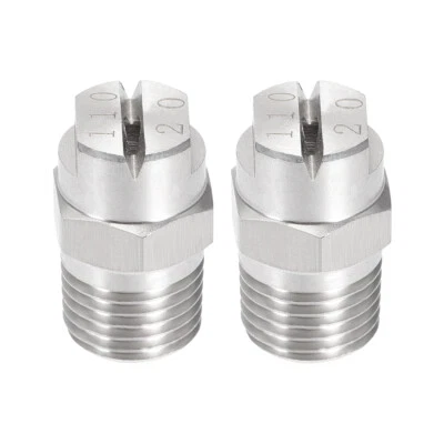 UXCELL Flat Fan Spray Tip - 1/4BSPT Nozzle - 110 Degree 2.8mm Orifice Diameter - 2 Pcs