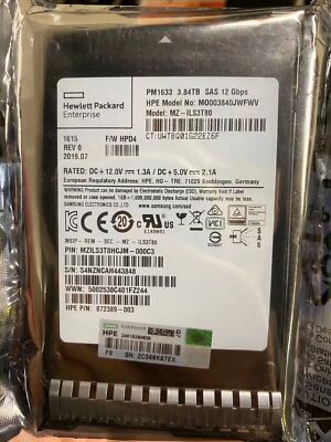 3.84TB Samsung PM1633 12G/s SSD SAS MZILS3T8HCJM-000C3 MZ-1LS3T80